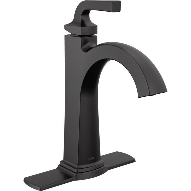 Delta Knoxville Matte Black Motion Sensing Contemporary Single-Handle Bathroom Sink Faucet 4 in.