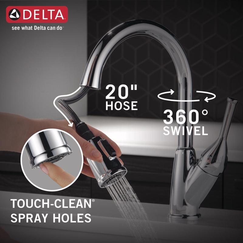 Delta One Handle Chrome Pull-Down Kitchen Faucet