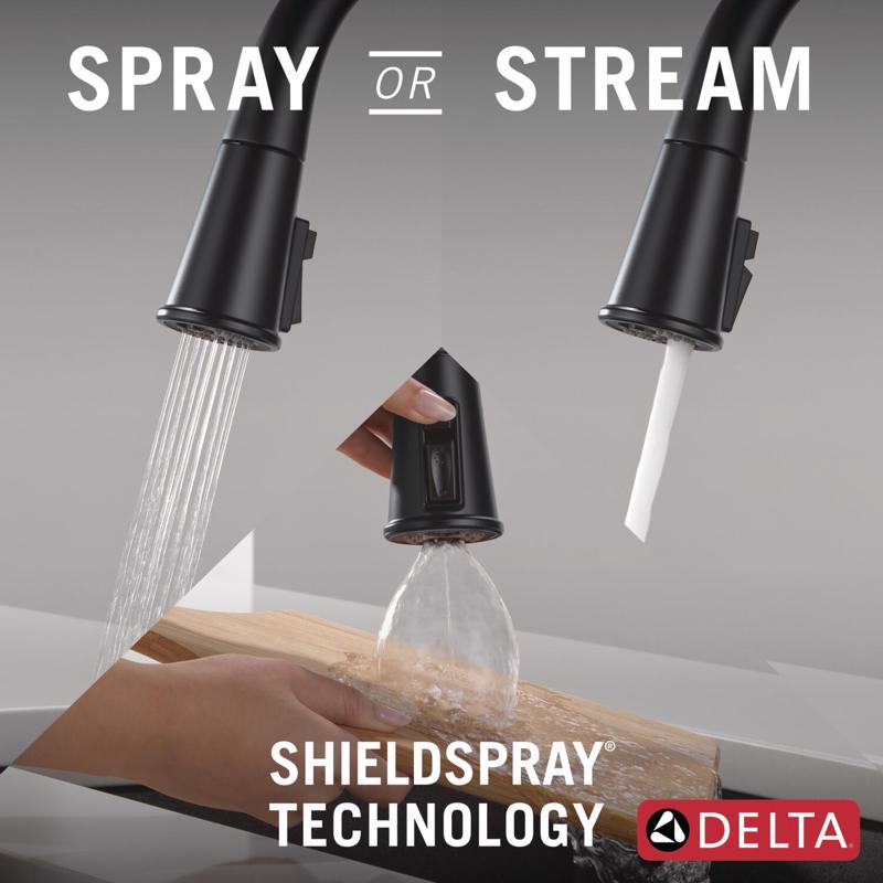 Delta Corwin One Handle Matte Black Pull-Down Kitchen Faucet