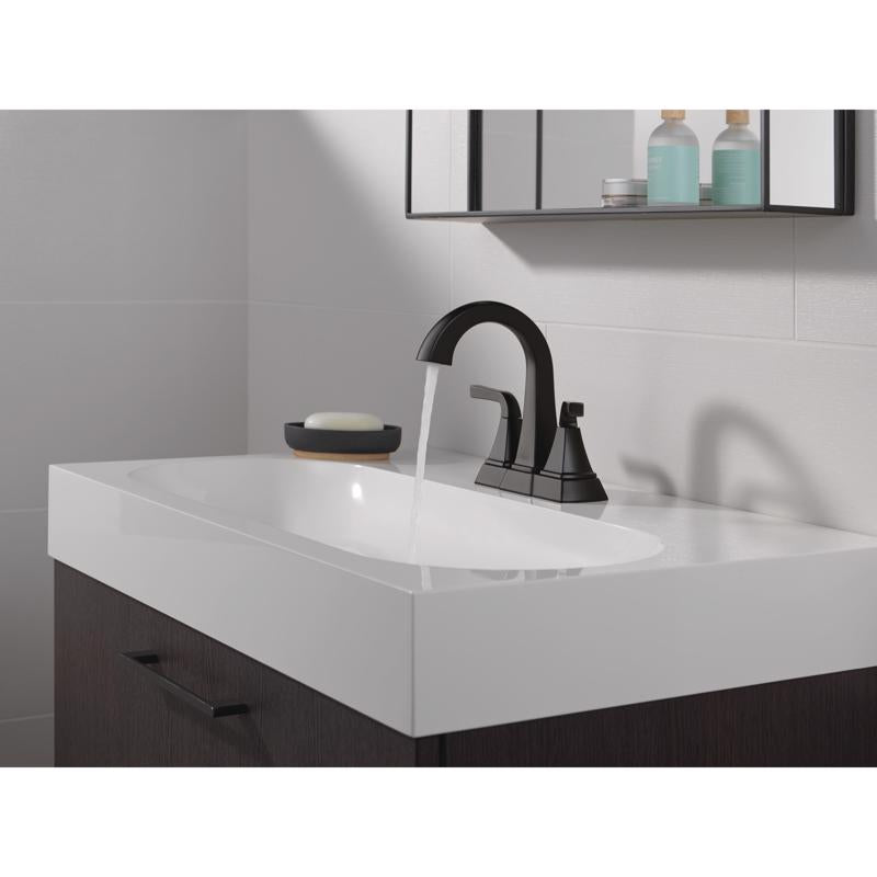 Delta Knoxville Matte Black Transitional Centerset Bathroom Sink Faucet 4 in.