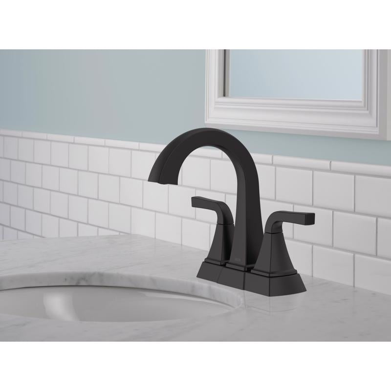 Delta Knoxville Matte Black Transitional Centerset Bathroom Sink Faucet 4 in.