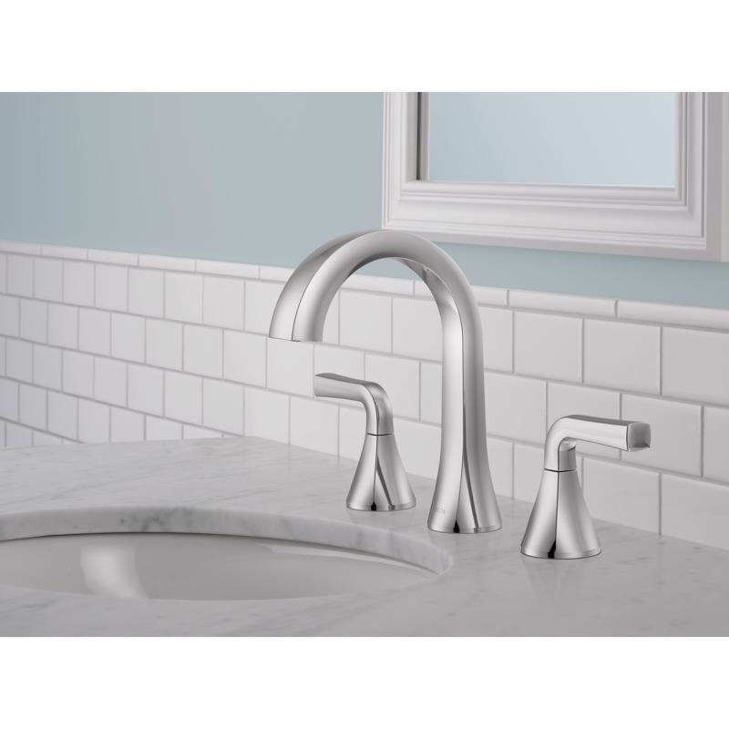 Delta Dallace Chrome Transitional Widespread Bathroom Sink Faucet 16 in.