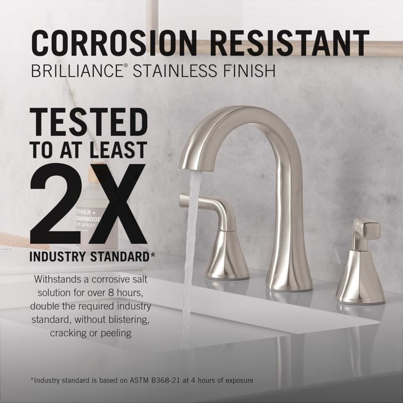 Delta Dallace Stainless Steel Transitional Widespread Bathroom Sink Faucet 16 in.