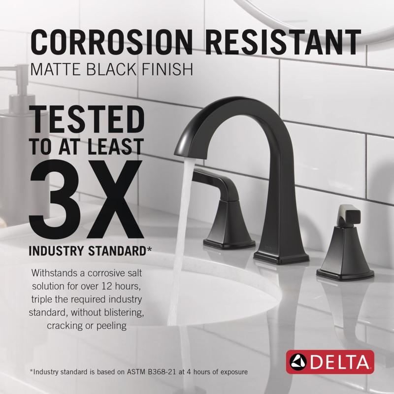 Delta Knoxville Matte Black Transitional Widespread Bathroom Sink Faucet 16 in.
