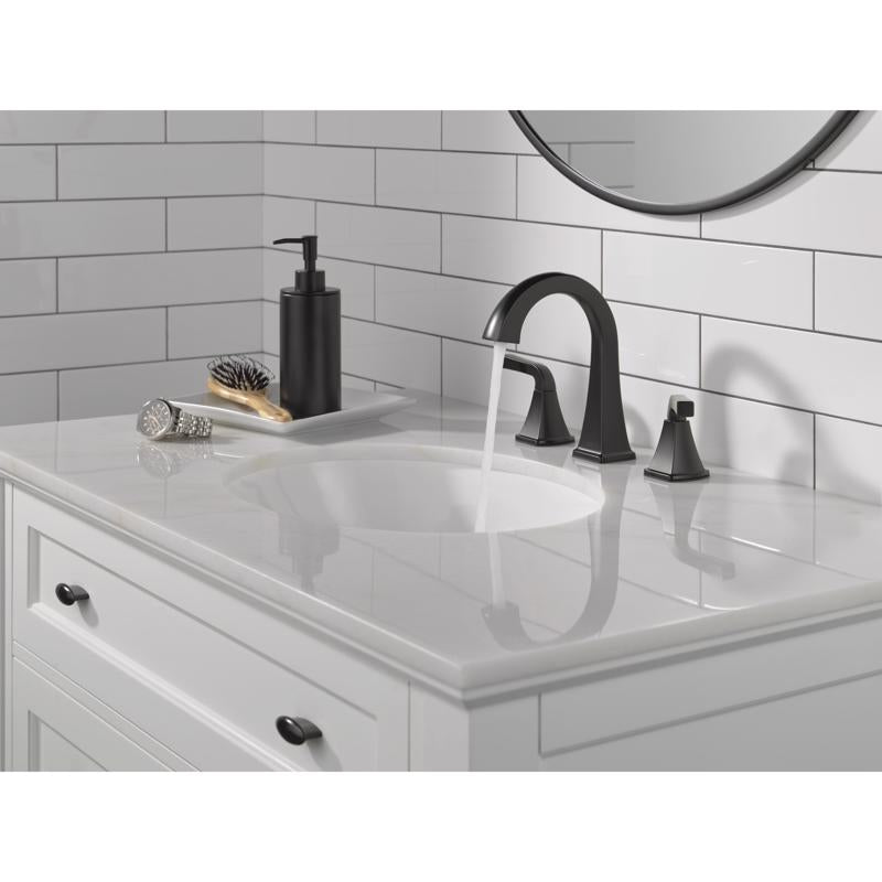 Delta Knoxville Matte Black Transitional Widespread Bathroom Sink Faucet 16 in.