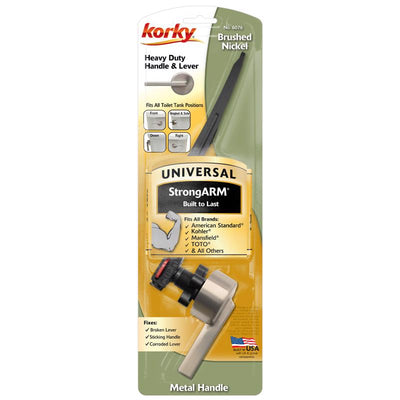 Korky Tank Lever Black/Silver Brushed Nickel For Universal