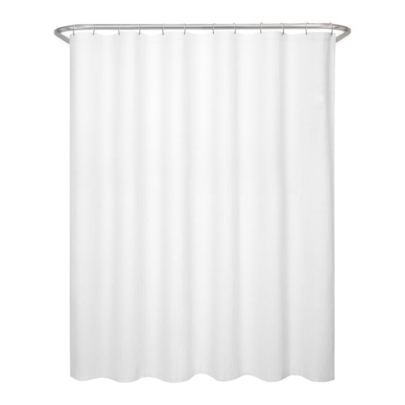 Zenna Home 72 in. H X 70 in. W White Shower Curtain Cotton