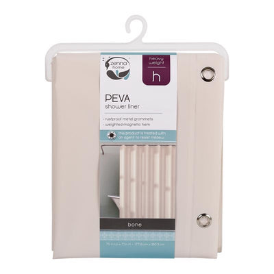 Zenna Home 71 in. H X 70 in. W Bone Shower Curtain Liner PEVA