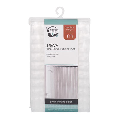 Zenna Home 72 in. H X 70 in. W Clear Shower Curtain Liner PEVA