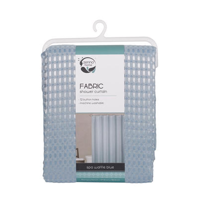 Zenna Home 72 in. H X 70 in. W Blue Shower Curtain Fabric