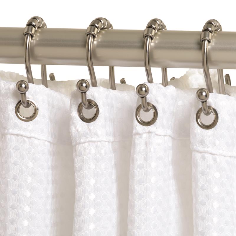 Zenna Home Brushed Nickel Silver Metal Shower Curtain Rings