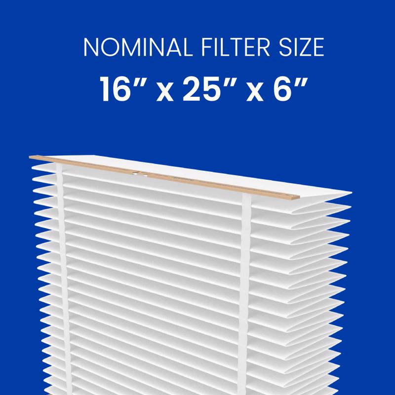 AprilAire 16 in. W X 25 in. H X 6 in. Fiberglass 10 MERV Pleated Air Filter
