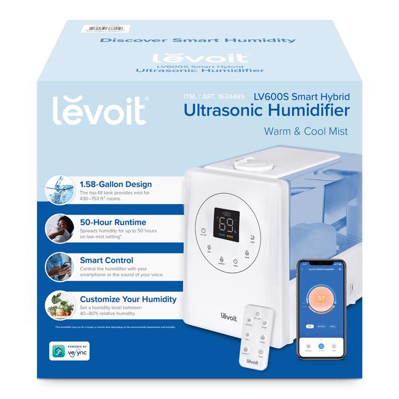 Levoit 1.58 gal 753 sq ft Digital Ultrasonic Humidifier