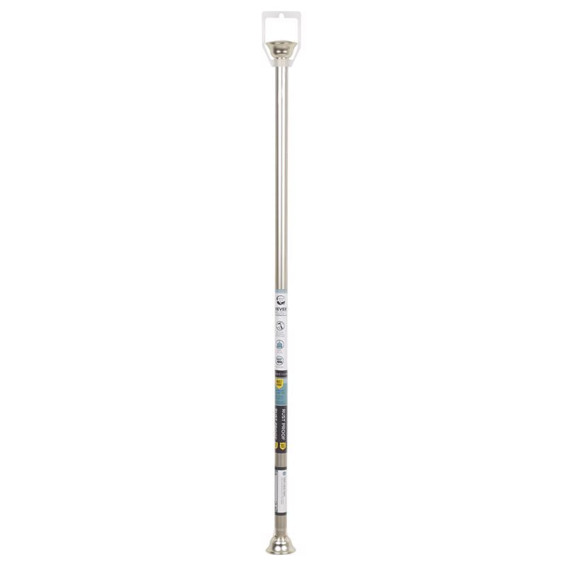 Zenna Home Shower Tension Rod 72 in. L Brushed Nickel Silver