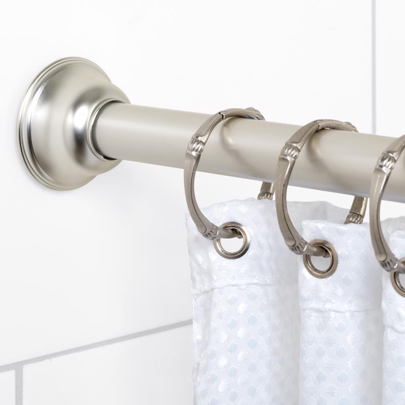 Zenna Home Shower Tension Rod 72 in. L Brushed Nickel Silver