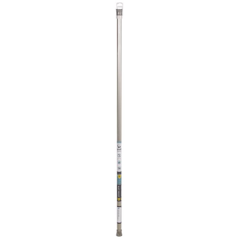 Zenna Home Shower Tension Rod 86 in. L Brushed Nickel Silver