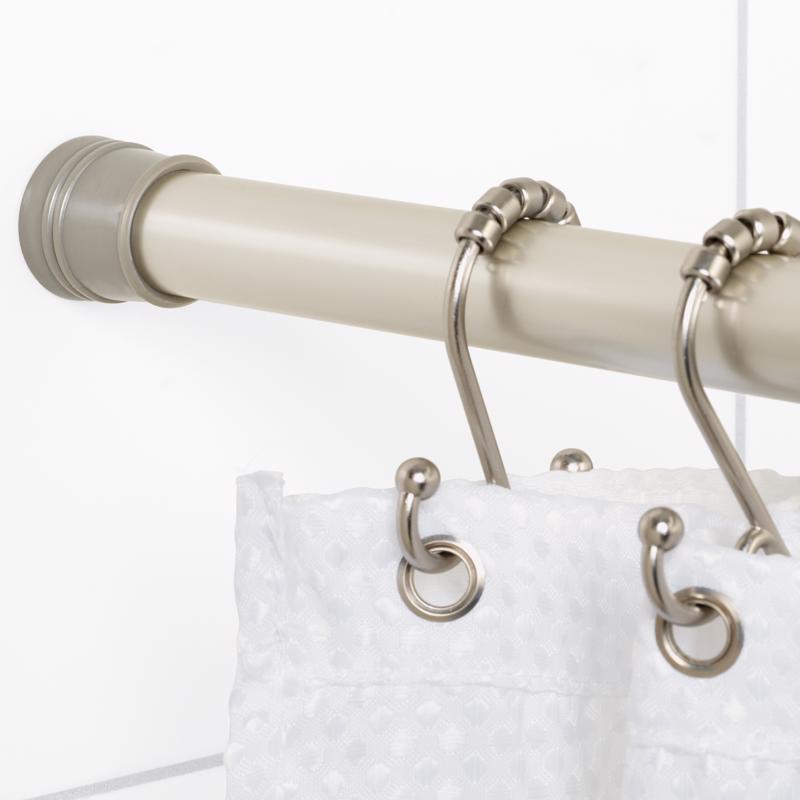 Zenna Home Shower Tension Rod 86 in. L Brushed Nickel Silver