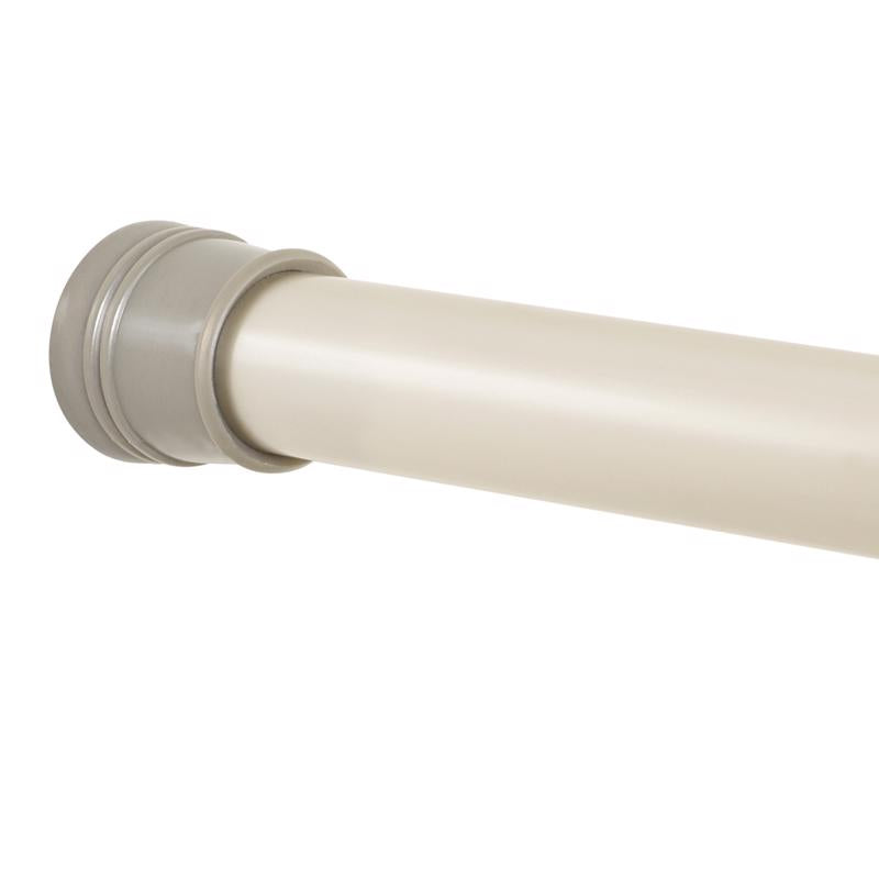 Zenna Home Shower Tension Rod 86 in. L Brushed Nickel Silver