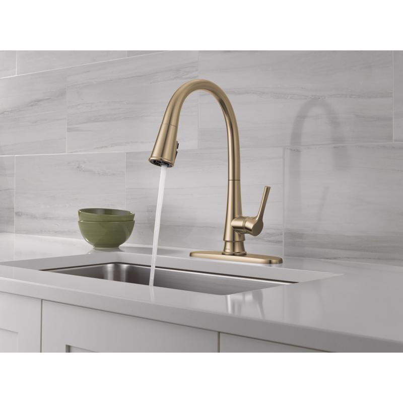 Delta Corwin One Handle Bronzed Gold Pull-Down Kitchen Faucet
