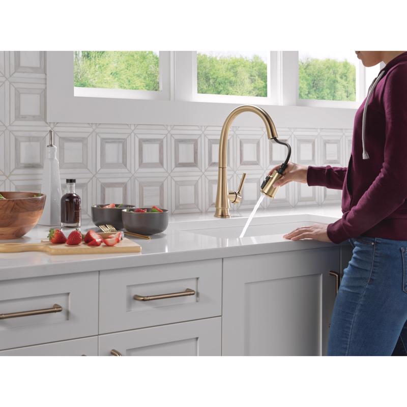Delta Corwin One Handle Bronzed Gold Pull-Down Kitchen Faucet
