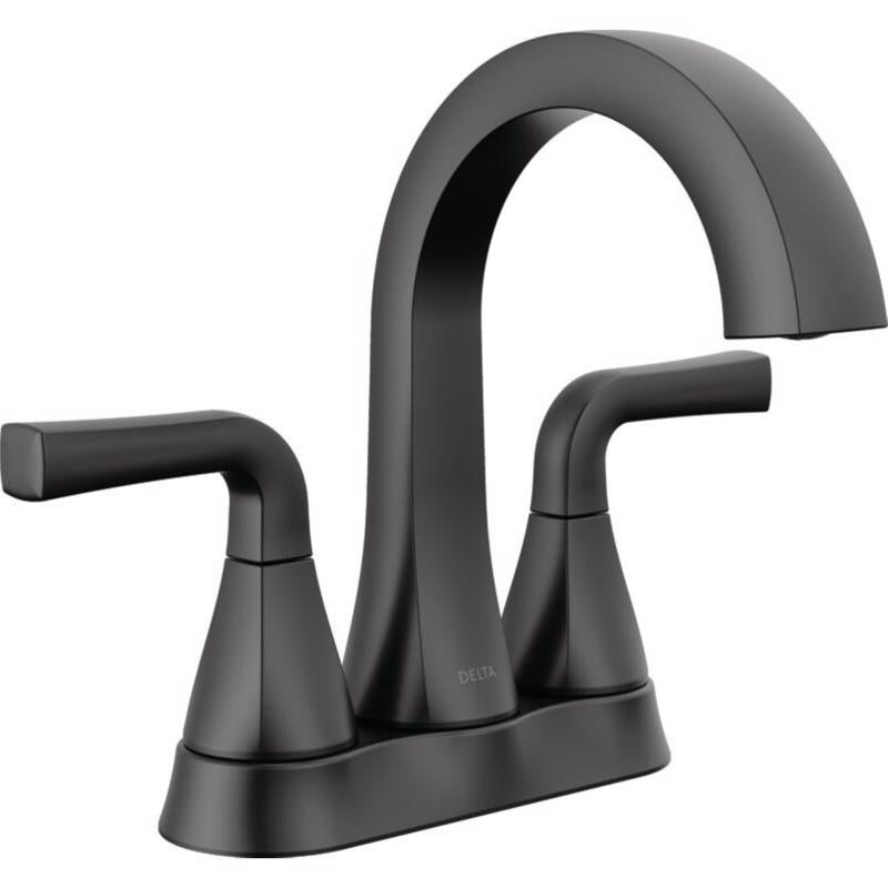 Delta Dallace Matte Black Traditional Centerset Bathroom Sink Faucet 4 in.