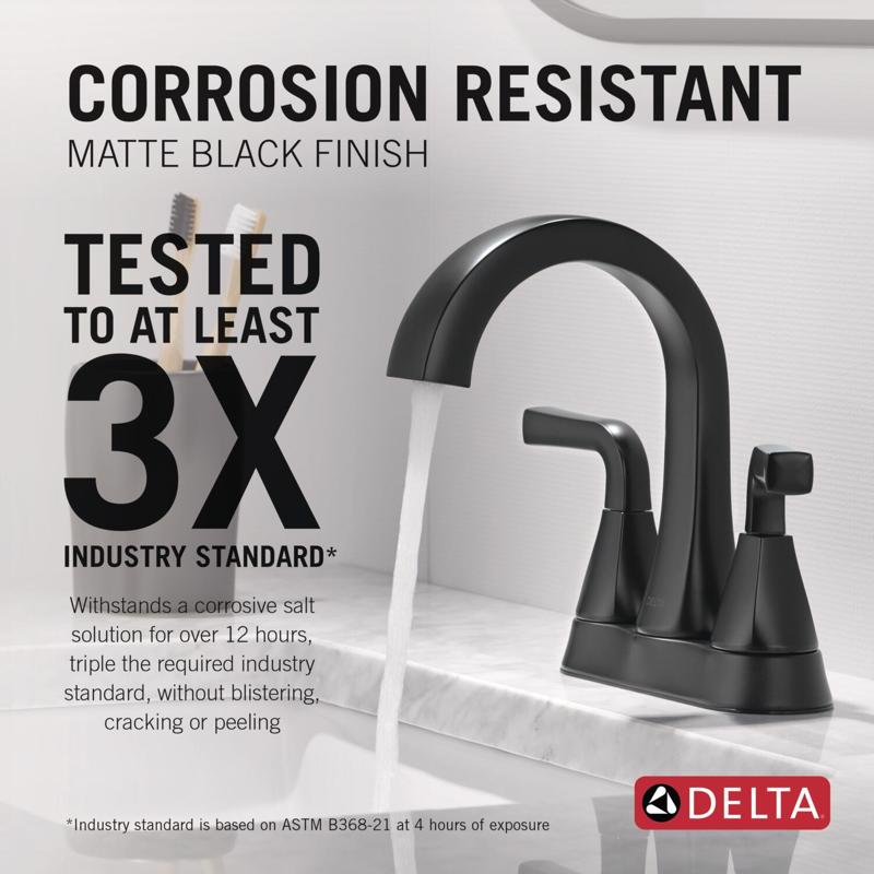 Delta Dallace Matte Black Traditional Centerset Bathroom Sink Faucet 4 in.