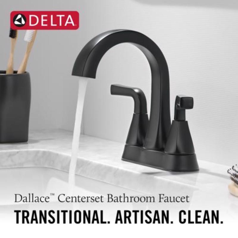 Delta Dallace Matte Black Traditional Centerset Bathroom Sink Faucet 4 in.
