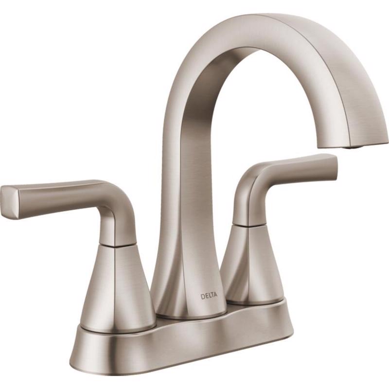 Delta Dallace Stainless Steel Transitional Centerset Bathroom Sink Faucet 4 in.