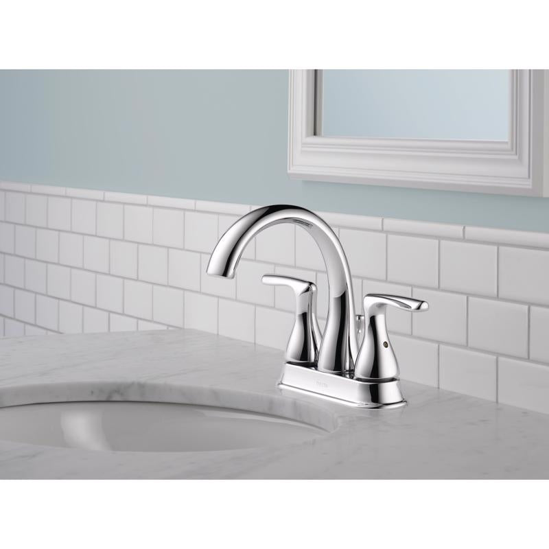 Delta Foundations Chrome Traditional Centerset Bathroom Sink Faucet 4 in.