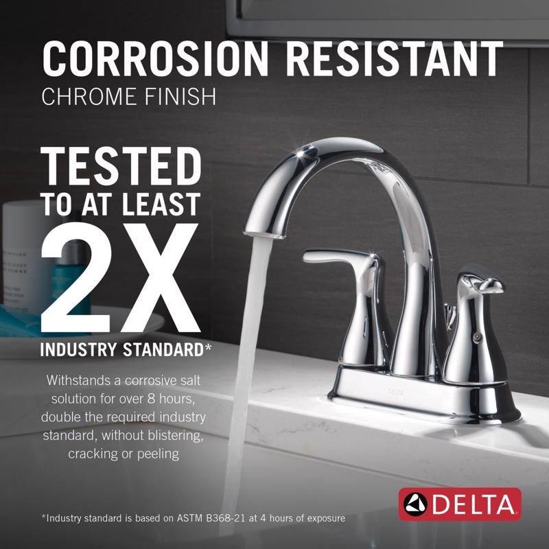 Delta Foundations Chrome Traditional Centerset Bathroom Sink Faucet 4 in.