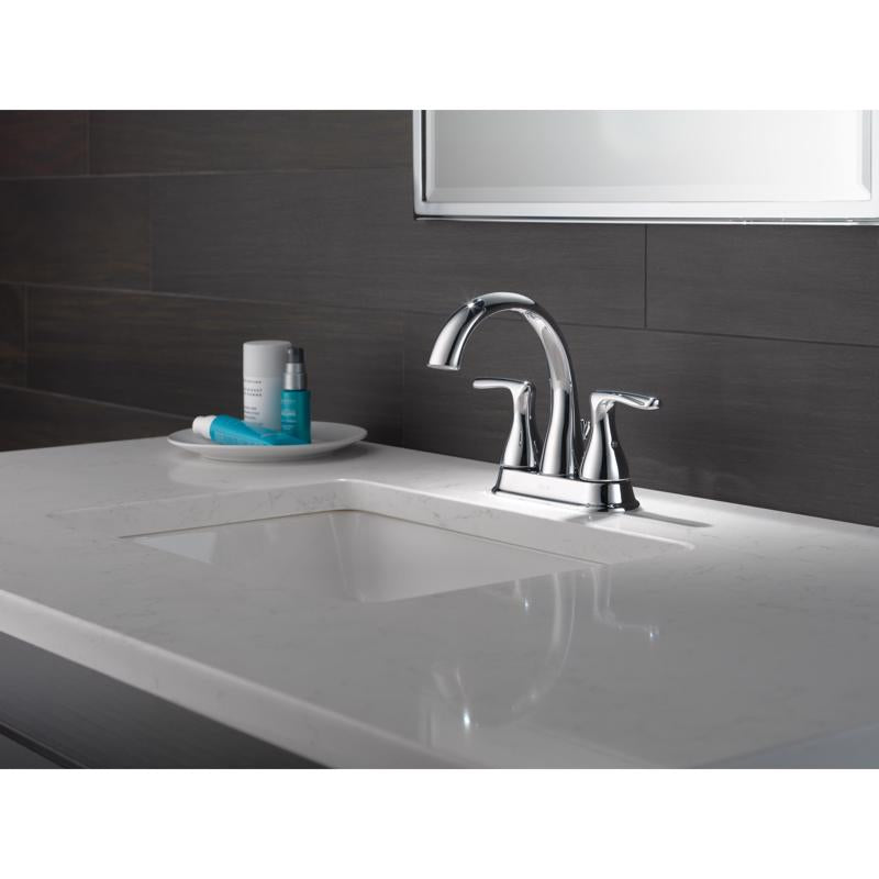 Delta Foundations Chrome Traditional Centerset Bathroom Sink Faucet 4 in.