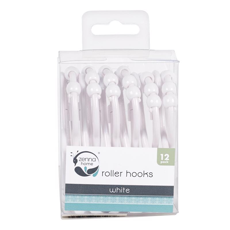 Zenna Home White Plastic Shower Curtain Rings 12 pk