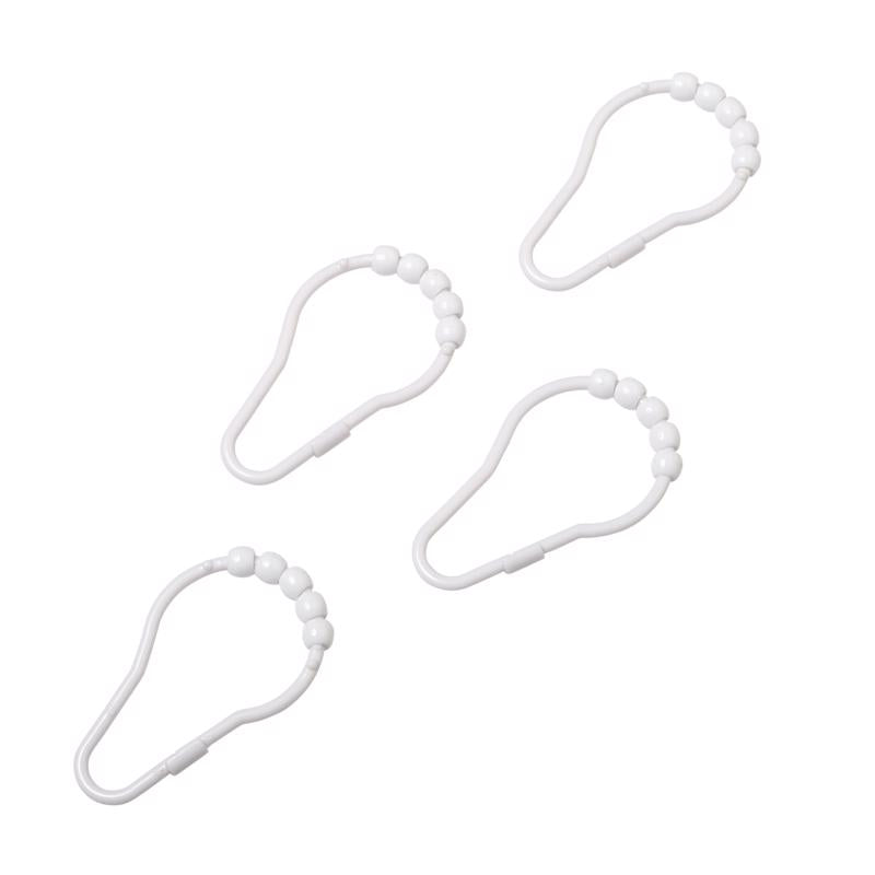 Zenna Home White Plastic Shower Curtain Rings 12 pk