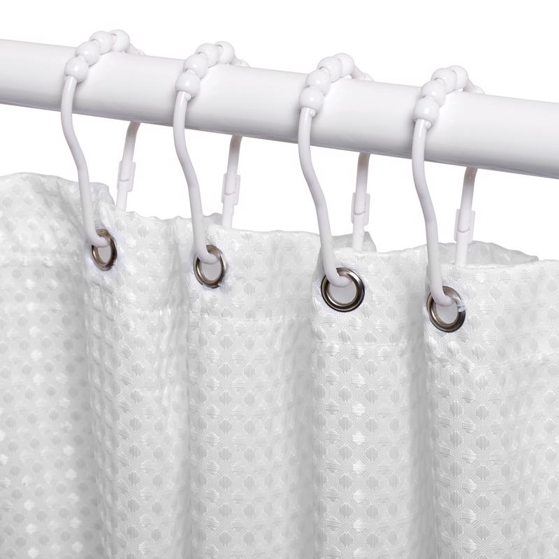 Zenna Home White Plastic Shower Curtain Rings 12 pk