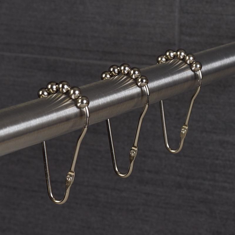 Zenna Home Brushed Nickel Silver Metal Shower Curtain Rings 12 pk
