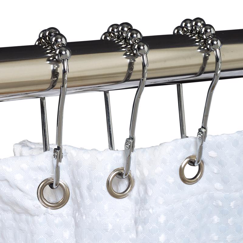 Zenna Home Chrome Silver Metal Shower Curtain Rings 12 pk