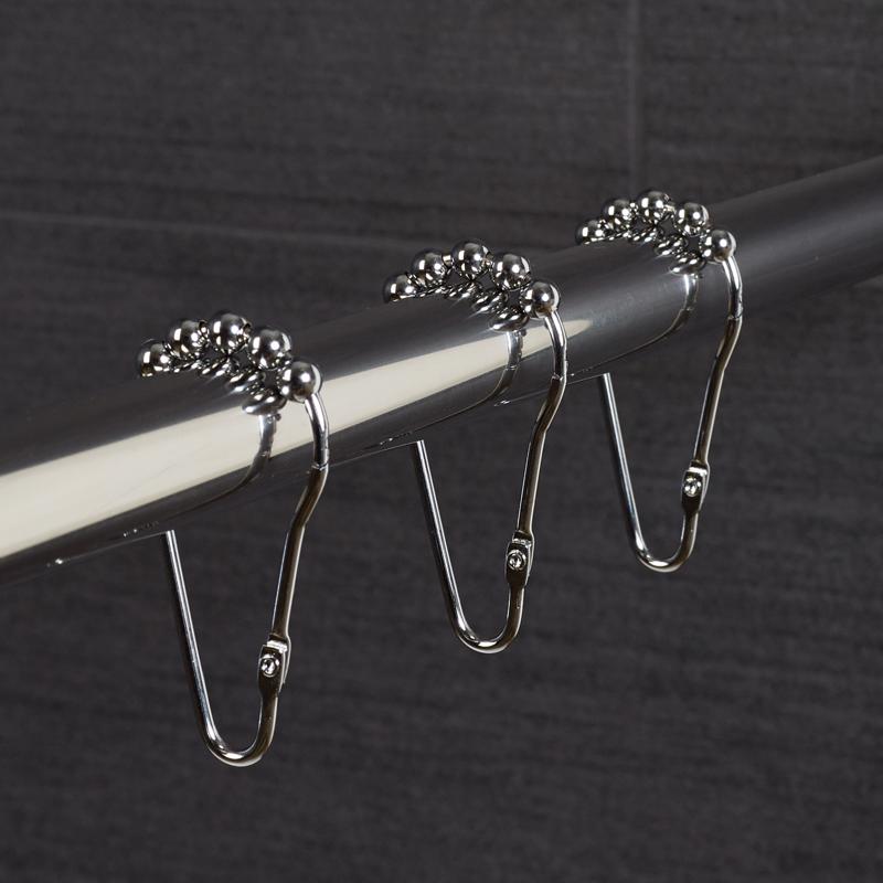 Zenna Home Chrome Silver Metal Shower Curtain Rings 12 pk