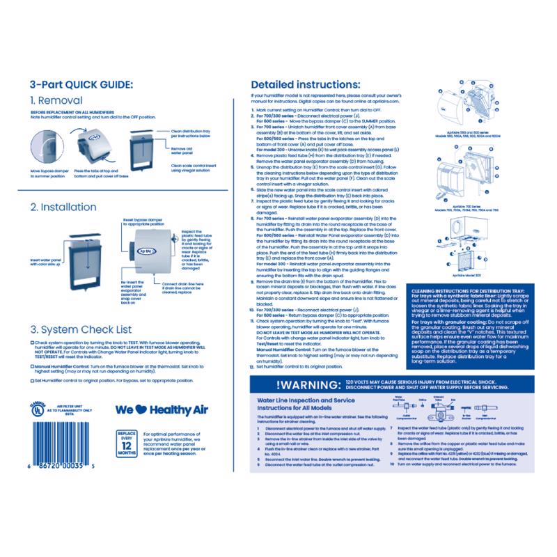 AprilAire Replacement Water Pad For 300, 350, 360, 560, 560A, 568, 600, 600A, 600M, 600MKZ, 600KZ...