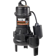 Wayne 1/2 HP 6200 gph Cast Iron Tethered Float Switch Sewage Pump