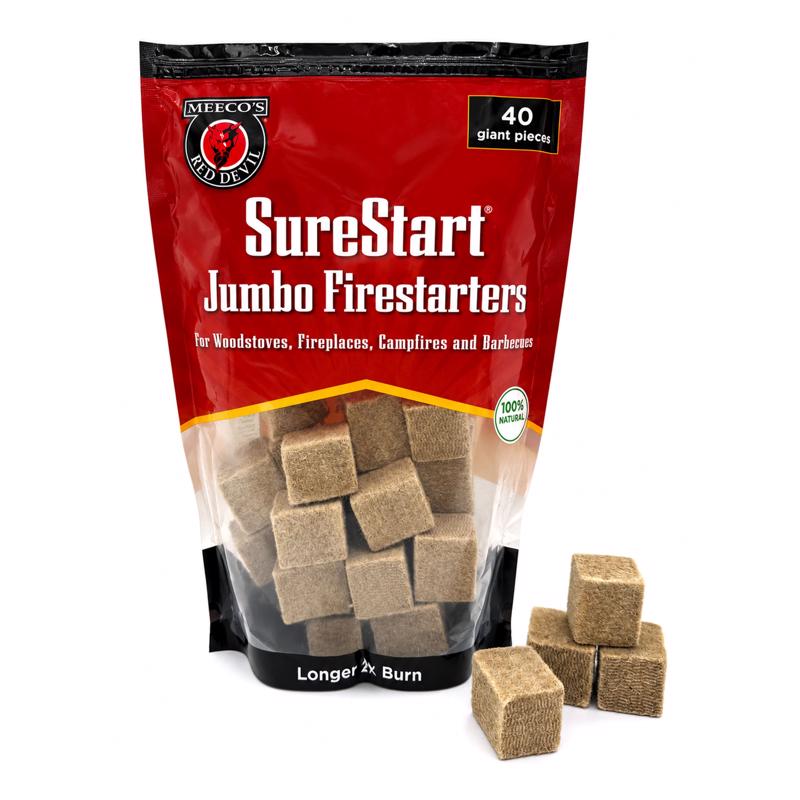 MEECO'S SureStart Wood Fire Starter 20 min 40 pc