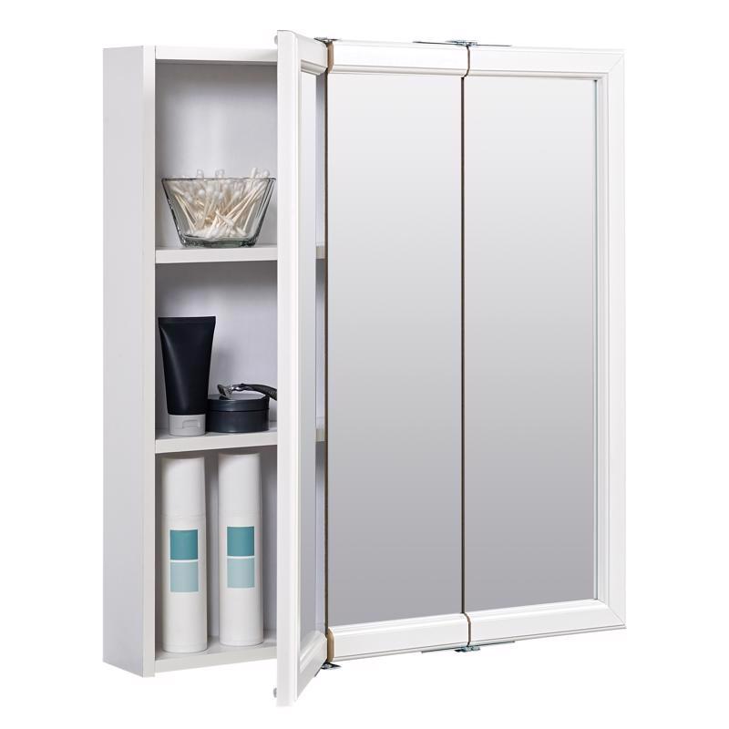 Zenna Home 26 in. H X 24 in. W X 4.5 in. D Rectangle Tri-View Medicine Cabinet