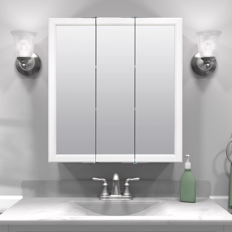Zenna Home 26 in. H X 24 in. W X 4.5 in. D Rectangle Tri-View Medicine Cabinet