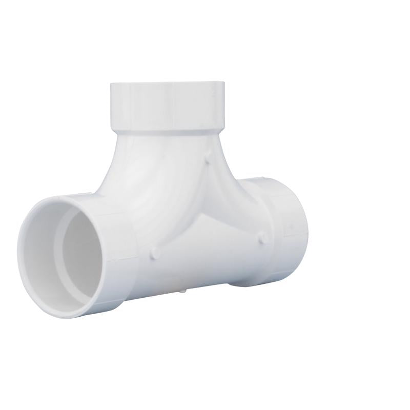 Charlotte Pipe 4 in. Hub X 4 in. D Hub PVC 2-Way Cleanout Tee