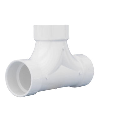 Charlotte Pipe 4 in. Hub X 4 in. D Hub PVC 2-Way Cleanout Tee