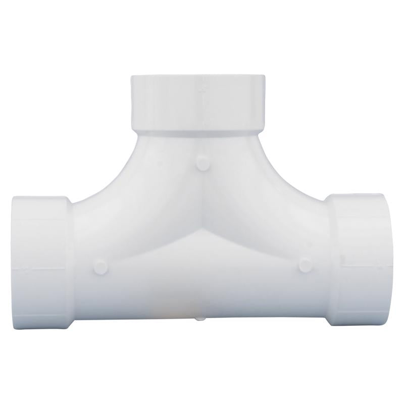 Charlotte Pipe 4 in. Hub X 4 in. D Hub PVC 2-Way Cleanout Tee