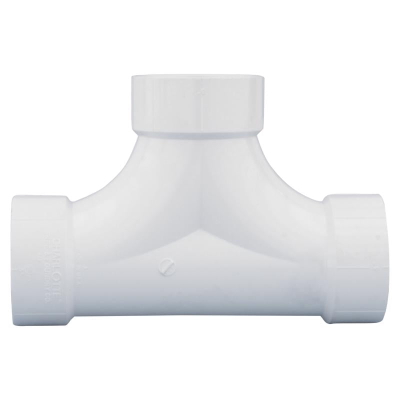Charlotte Pipe 4 in. Hub X 4 in. D Hub PVC 2-Way Cleanout Tee
