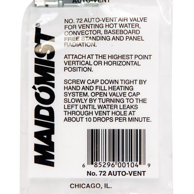 Maid O' Mist 1/8 in. NPT Brass Air Vent