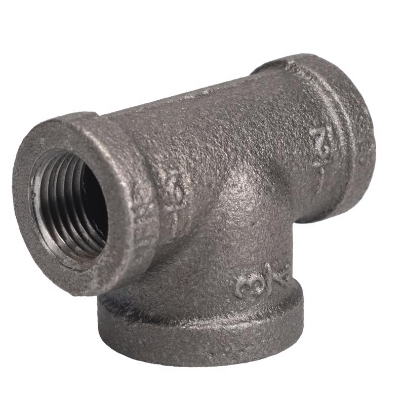 STZ Industries 1/2 in. FIP X 1/2 in. D FIP 3/4 in. D FIP Black Malleable Iron Reducing Tee