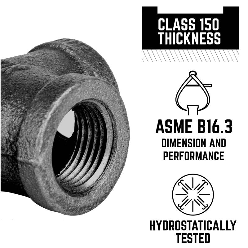 STZ Industries 1-1/4 in. FIP each X 1 in. D FIP Black Malleable Iron Reducing Elbow