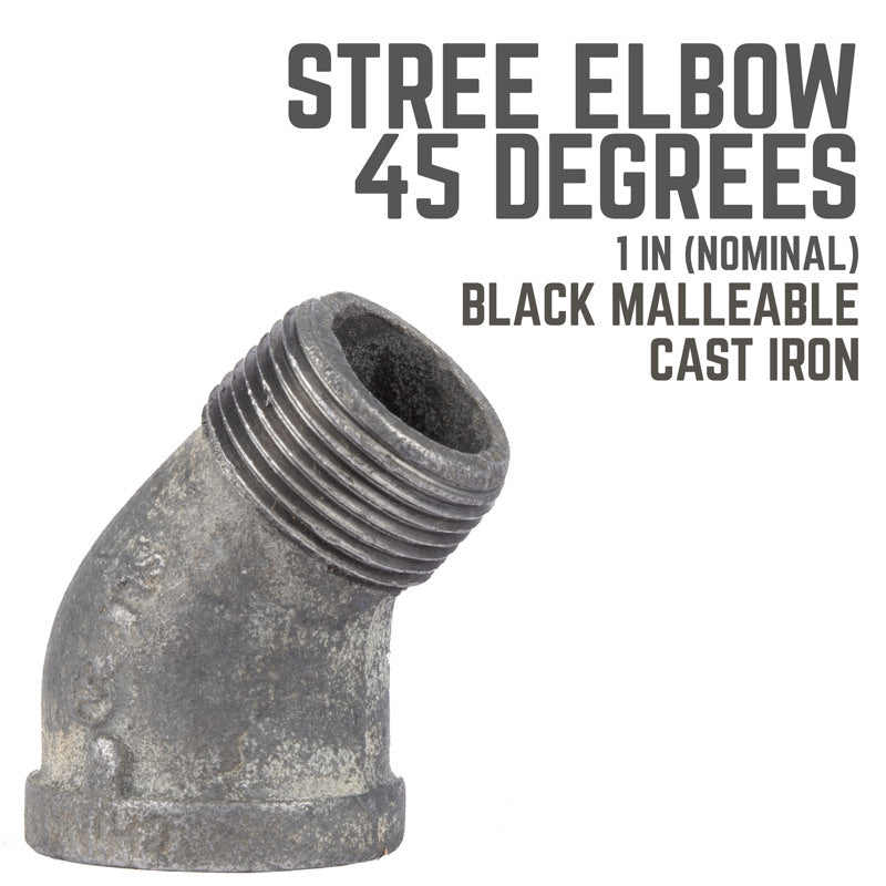 STZ Industries 1 in. MIP X 1 in. D FIP Black Malleable Iron 2.5 in. L 45 degree Street Elbow